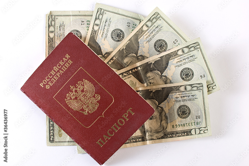 Russian Traveling Passport and money. Russian Traveling Passport and money.