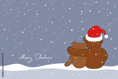  Hab Dich lieb  Weihnachtskarte mit Teddyb  ren