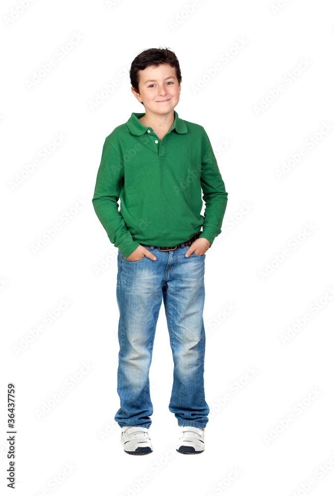 Fototapeta premium Beautiful boy dressed in green
