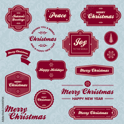 Christmas holiday labels
