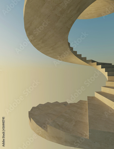 Futuristic spiral staircase