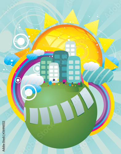 mundo de fantasia en vector