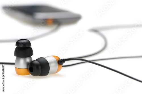 in ear headphone with mobile audio player