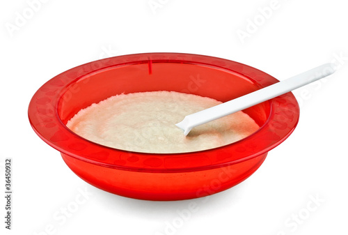 Baby porridge on plate