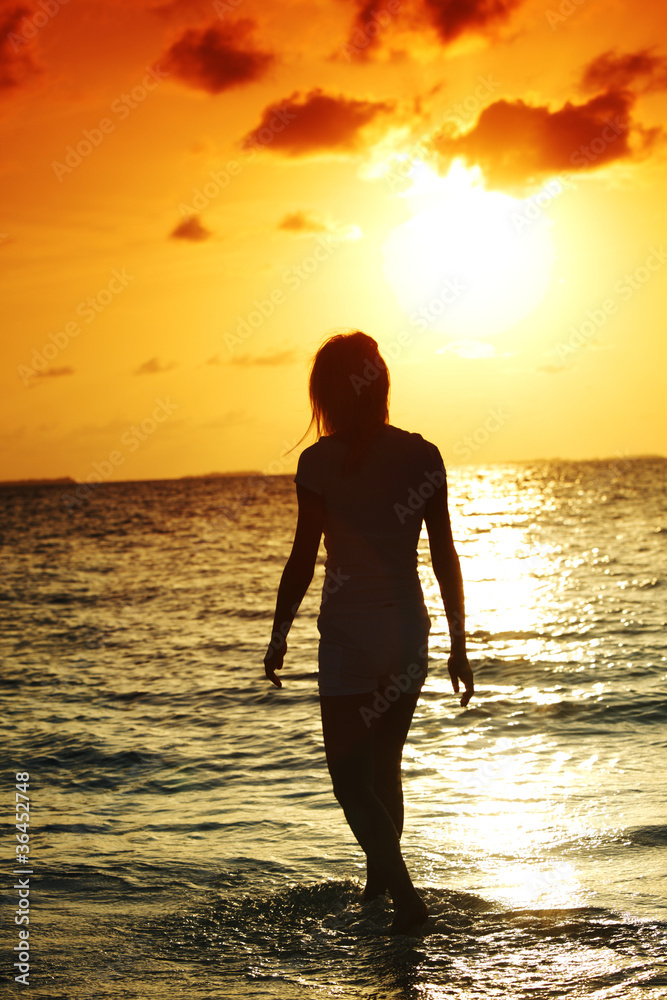 sunset woman