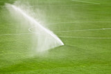 Sprinklerer on a football field