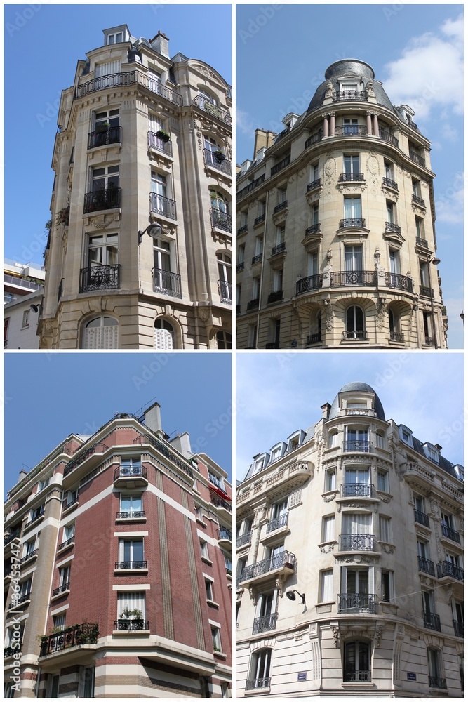 Carte postale d'immeubles à Paris