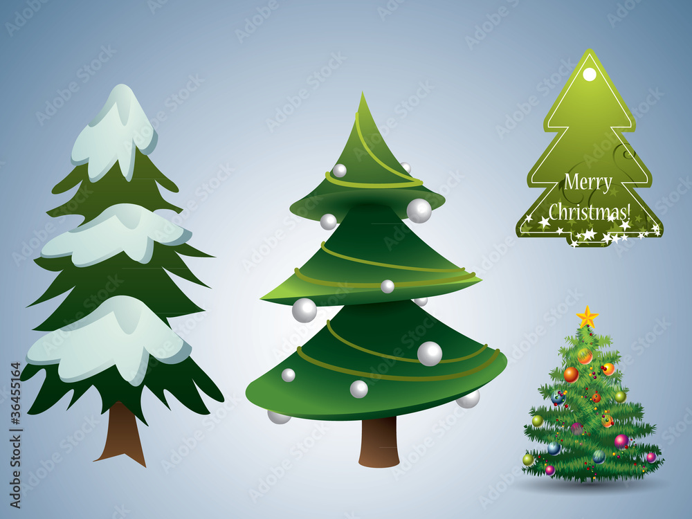 Obraz premium Christmas tree set