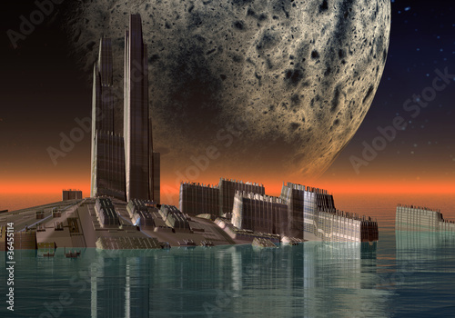 Fototapeta Naklejka Na Ścianę i Meble -  Alien Planet Gora 07
