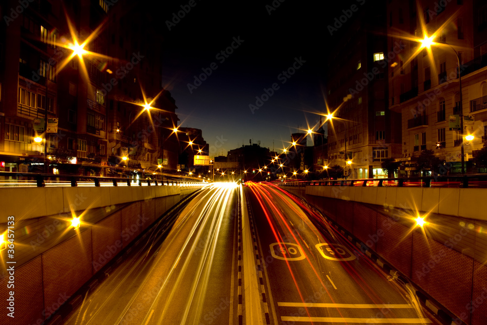 Fototapeta premium Traffic at sunset