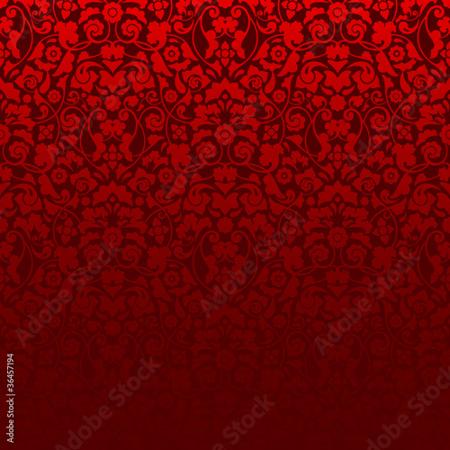 Seamless Damask Pattern Red