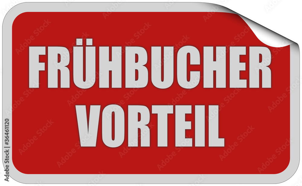 Sticker rot eckig curl oben FRÜHBUCHER VORTEIL Sticker rot eckig curl oben FRÜHBUCHER VORTEIL