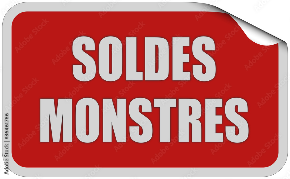 Sticker rot eckig curl oben SOLDES MONSTRES Sticker rot eckig curl oben SOLDES MONSTRES
