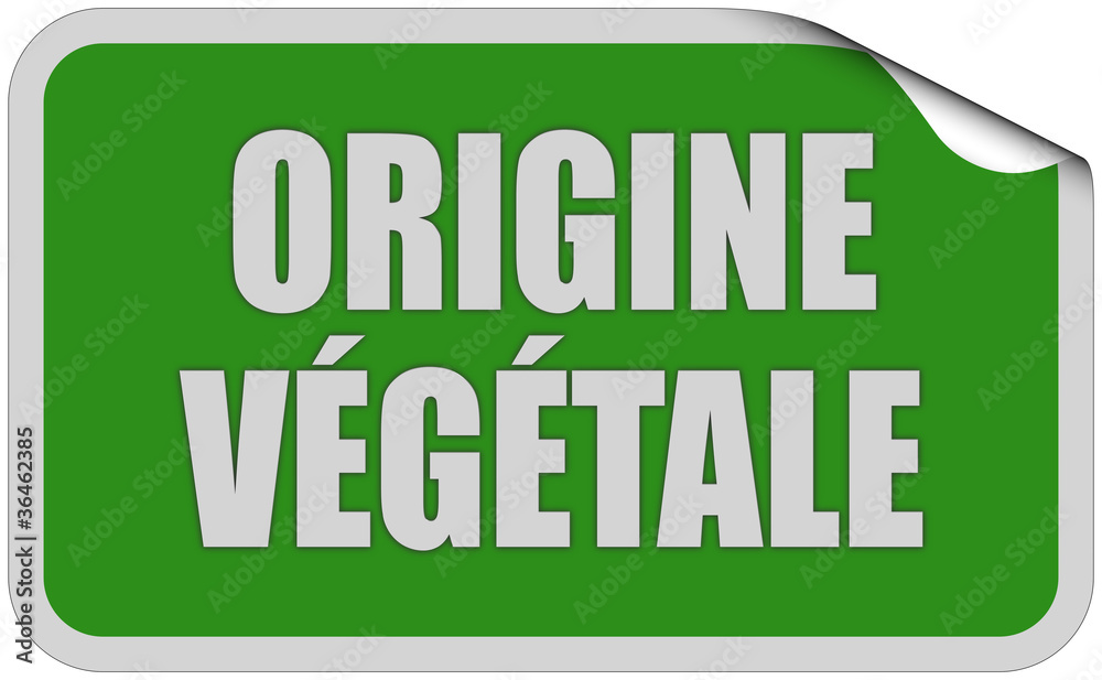 Sticker grün eckig curl oben ORIGINE VEGETALE Sticker grün eckig curl oben ORIGINE VEGETALE