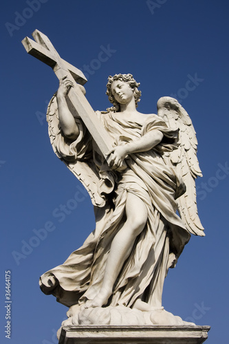 Statue of an angel on the Sant Angelo Bridge in Rome