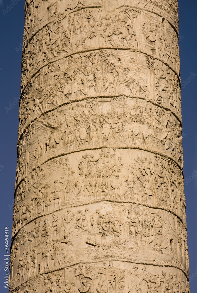Trajan column located in Trajan Forum in Rome