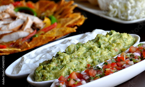 Mexican food guacamole tomato sour dip