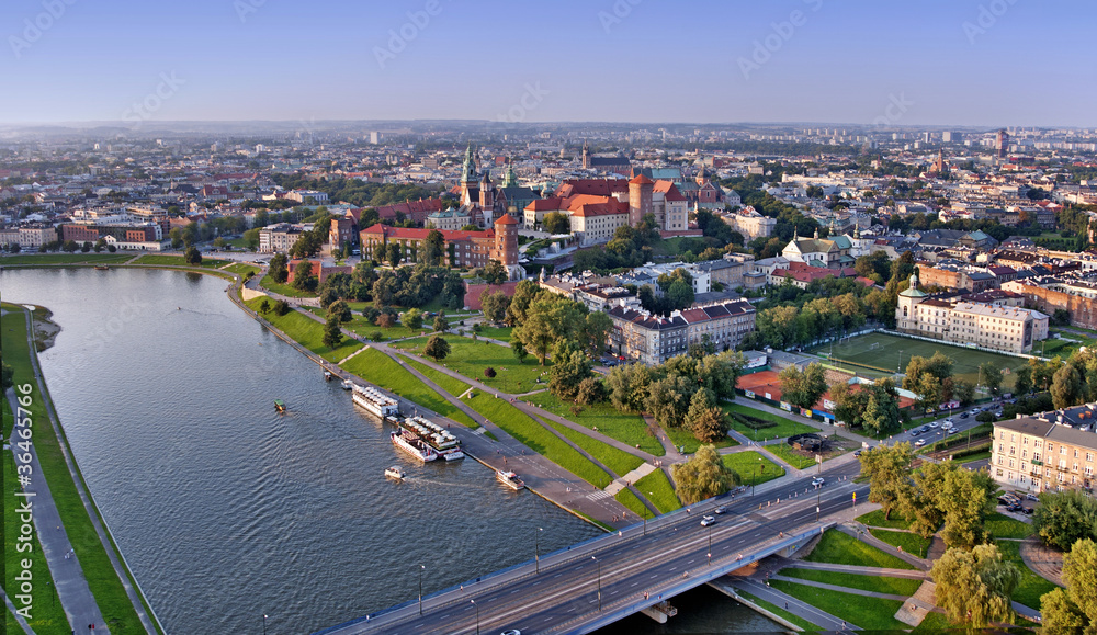 Krakow Skyline - obrazy, fototapety, plakaty 