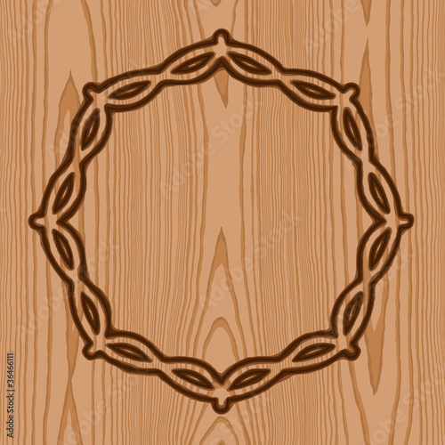 wreath with thorns brand wood pattern background