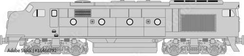 High detailed vector illustration of modern locomotive