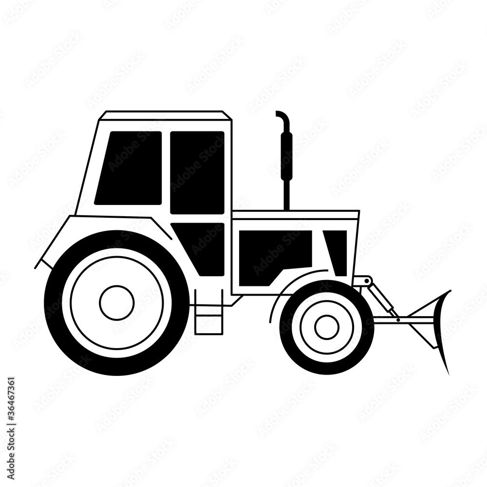 vector illustration with a tractor