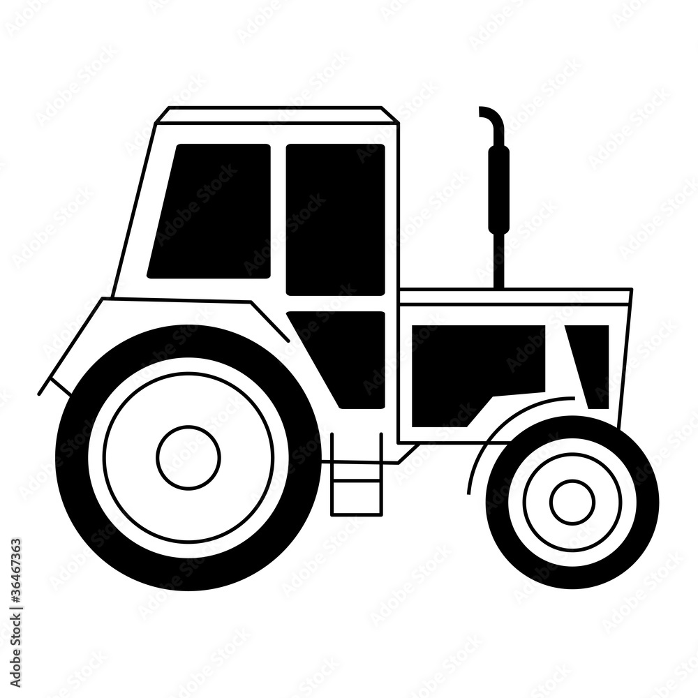vector illustration with a tractor vector illustration with a tractor
