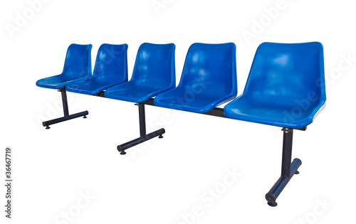 Blue plastic chairs