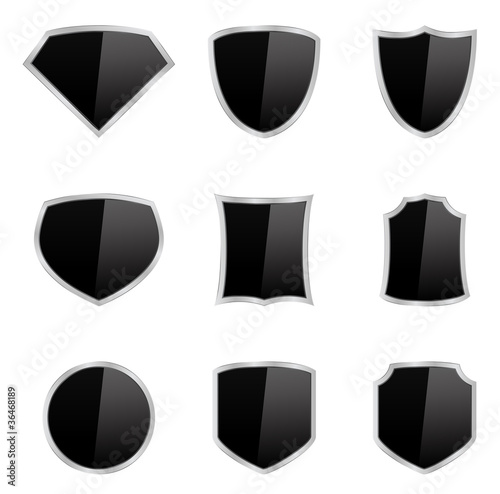 Vector black shields