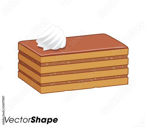 Piece of chocolate cake with whipped cream