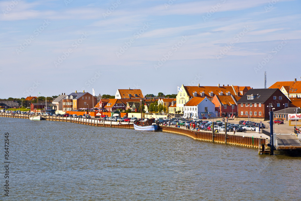 Naklejka premium town of Nordby on the island of Fano in Denmark from seaside