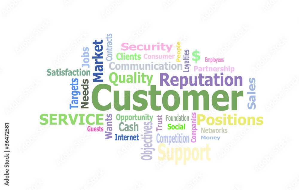 Fototapeta premium customer word cloud illustration