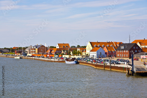 town of Nordby on the island of Fano in Denmark from seaside photo