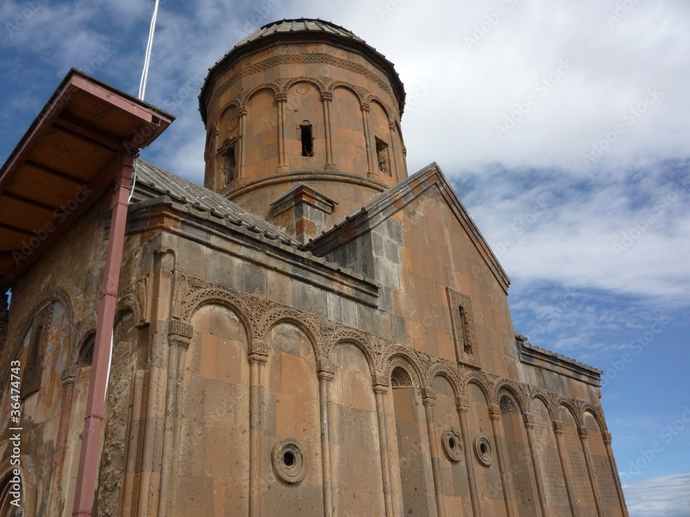 stone cathedral in Armenian city at ani in turkey