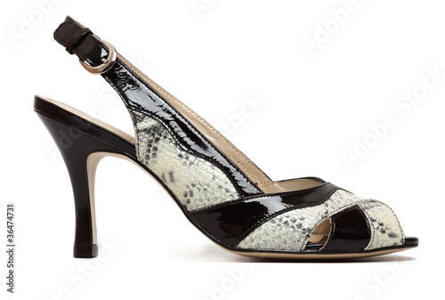 Elegance female shoes isolated on the white background