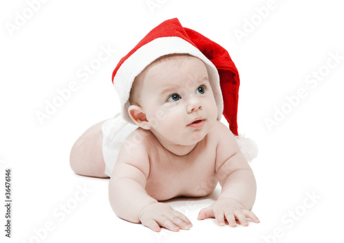 child in a hat of Santa Claus