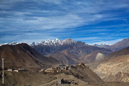 View on Jarkot village, Mustang district, Nepal
