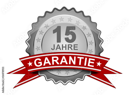 15 Jahre Garantie - Plakette