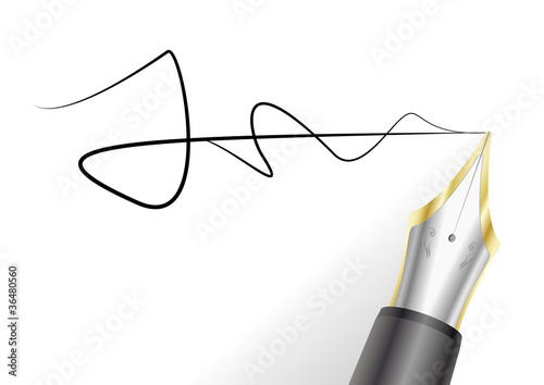 fountain pen with signature