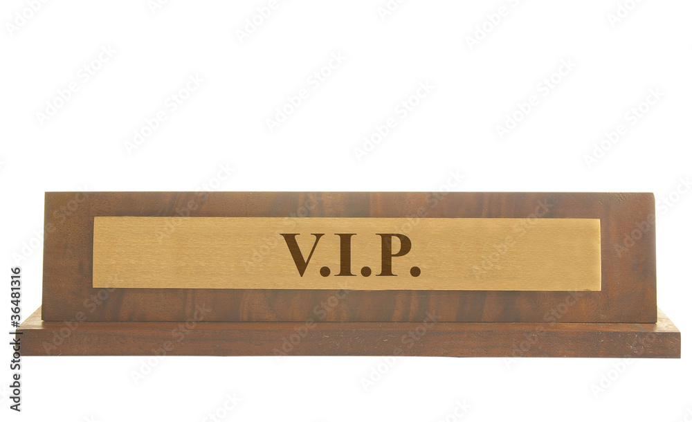 Isolated name plate with VIP text Isolated name plate with VIP text