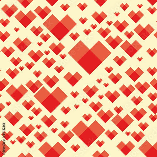 Red pattern heart background seamless vector texture