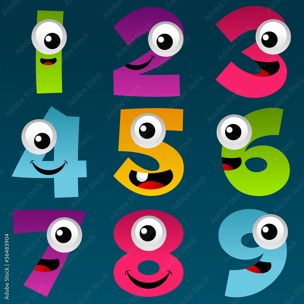 Cartoon Numbers Set 4 Cartoon Numbers Set 4