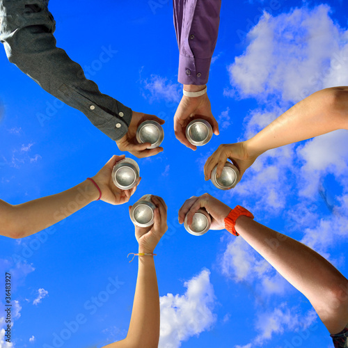 Friends Cheers at Summer Party