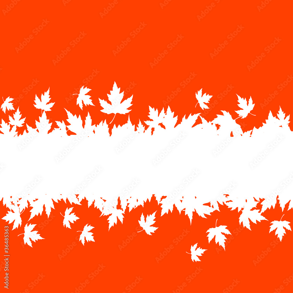Autumn leaves background with plank border Autumn leaves background with plank border