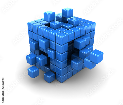 blue cubes construction