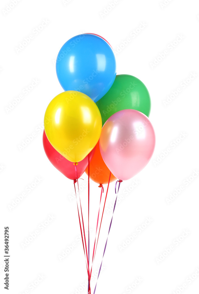 bright balloons isolated on white. bright balloons isolated on white.