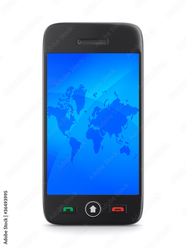 phone on white background. Isolated 3D image phone on white background. Isolated 3D image