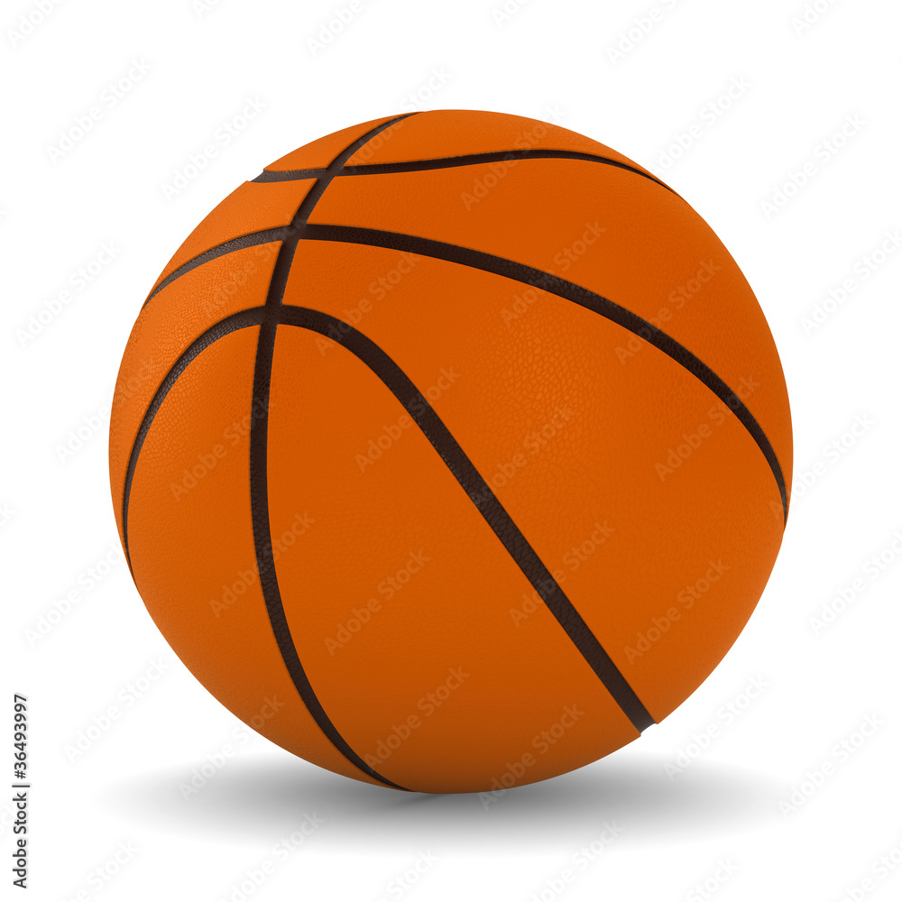 Basketball ball on white background. Isolated 3D image