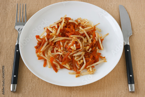 Salad carrot with bean sprouts