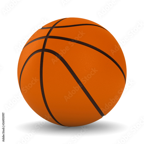 Basketball ball on white ba...