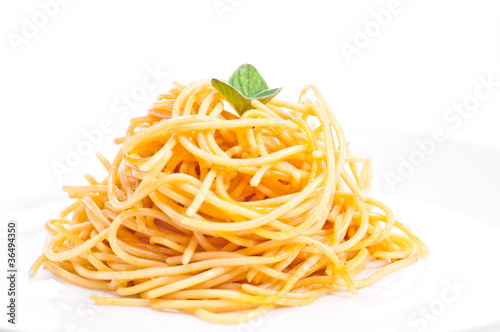 Plain spaghetti tossed in olive oil